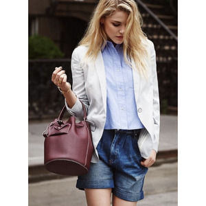 Rag & Bone Striped Chatham Silk Gray Blazer